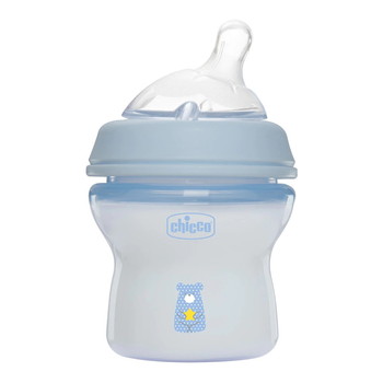 Пляшечка для годування пластикова 150 мл блакитна Chicco Natural Feeling Color 0m+ (8058664153626)