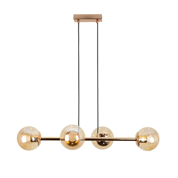 Люстра подвесная молекула Levistella 7529909-4 GOLD+BR золото, плафон коричневый