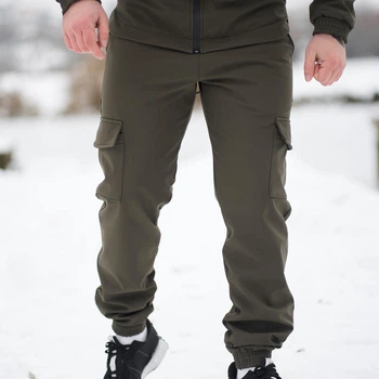 Зимові Чоловічі Штани Intruder Softshell на флісі / Утеплені брюки хакі розмір M