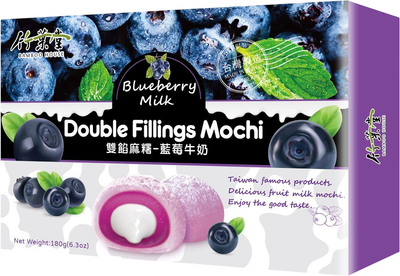 Рисовий десерт Bamboo House Double Fillings Mochi з молочно-чорничною начинкою 180 г (4710623830705)
