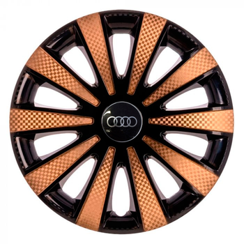Автомобільні ковпаки STAR Карат Super Black Gold R14 4 шт. (з логотипом Audi)