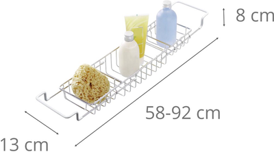 Półka łazienkowa Wenko z regulacją na wannę Stal nierdzewna (4008838174722)