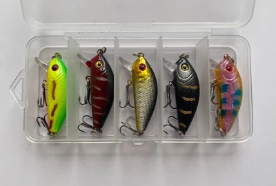 Воблер Крэнк Crankbait 4г 50мм, зеленый, набор 5 шт