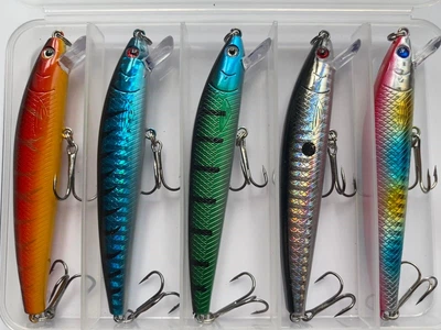 Воблер Minnow 10см, 8г серый, набор 5 шт