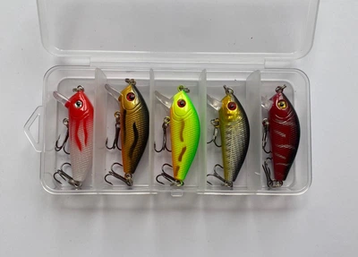 Воблер Крэнк Crankbait 4г 50мм, красный, набор 5 шт