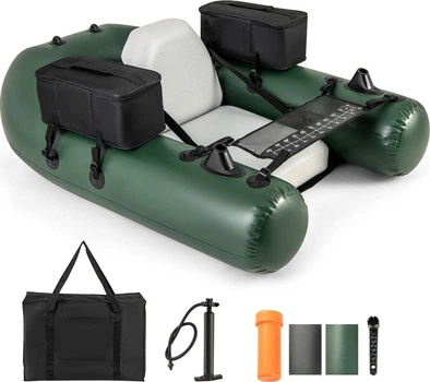 Човен надувний Costway Belly Boat з сумками