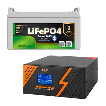 Комплект резервного живлення ДБЖ + LIFEPO4 батарея (UPS B1500 + АКБ LiFePO4 1334Wh)
