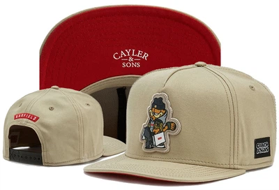 Снепбек Snapback Кепка Бейсболка Снепбек Cayler Sons з котом бежевий гарфілд
