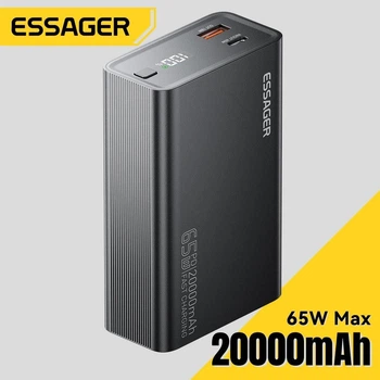 Павербанк Essager 20000mAh – PD 65W для ноутбука, телефона, планшета и Mac, быстрая зарядка