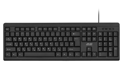 Клавіатура мембранна 2E KS108 104key, USB, EN/UK, чорний (2E-KS108UB_UA)