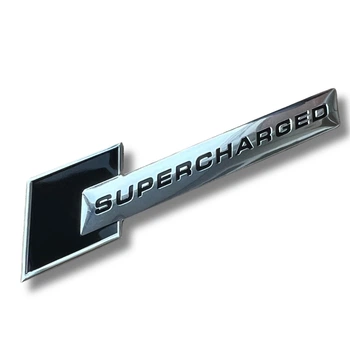 Эмблема шильдик логотип значок Supercharger наклейка на крылья Аudi ХРОМ С ЧЁРНЫМ (1шт) 4F0 853 601 A