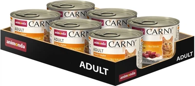 Упаковка влажного корма для котов Animonda Carny Adult Beef + Chicken для котов с говядиной и курицей 200 г х 6 шт (2700000032282)