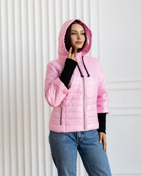 Fashions • Куртка женская с довязом на рукавах "Dream" Fashions 48 розовый (№3508-мк)