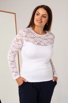 Fashions • Женская базовая кофта "Изабелла" Fashions 3XL белый (7428-ни)