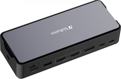 Док-станція Verbatim Pro USB Type-C 32174 CDS-15SSD з HDMI/RJ-45/SSD 256GB/USB-A/USB-C/DP/SD Grey (23942321743)