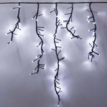 Вулична гірлянда бахрома Феєрверк 240 LED, 2,5x0,6 м, чорний каучук, 220 В, IP65, Холодний білий
