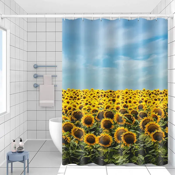 Шторка для ванної та душу з гачками Bathlux 60416 180x180 см водовідштовхувальна, якісна шторка(60416)