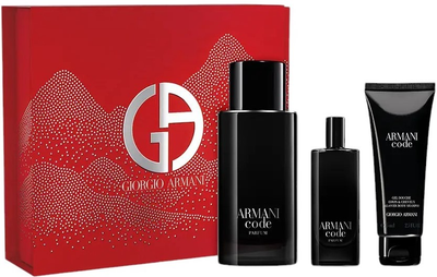 Zestaw dla mężczyzn Giorgio Armani Code Parfum Woda perfumowana 125 ml + Żel pod prysznic 75 ml + Miniaturka Woda perfumowana 15 ml (3614274337112)