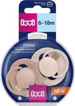 Пустушка силіконова динамічна Lovi Prime 6-18 місяців 2 шт Nude/Blush (34/406)