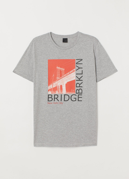 Футболка H&M S Серый (HM-0649440-9-Gray)