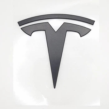 Эмблема логотип Tesla Model 3 задняя (чёрный, матовый) 8,1*7,7 см