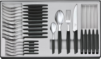 Zestaw sztućców Victorinox Swiss Modern Table Set 24 sztuki z czarną rączką (V-6.90 93.12W.24)