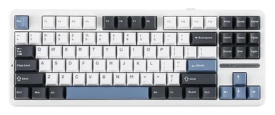 Механічна бездротова (Bluetooth + 2,4G) клавіатура з HOT SWAP AULA F87Pro RGB Gray wood switch V3 УКР/АНГЛ WHITE/GREY (F87WG)