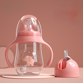 Пляшечка-поїльник антиколікова 2в1 Mommy Bag, Рожева, 240 мл