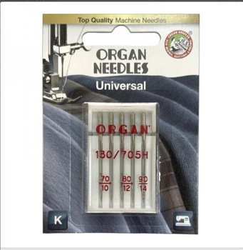 Иглы швейные универсальные ORGAN MIX (№70/80/90) для бытовых швейных машин блистерная упаковка 5 шт (6487)