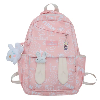 Рюкзак підлітковий Lesko 230632 Зайчик 20L Pink