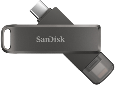 Флеш память USB SanDisk iXpand Luxe 256GB USB Type-C + Lightning Black (SDIX70N-256G-GN6NE)
