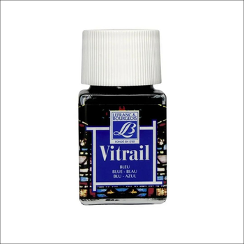 Вітражна фарба на сольвентній основі Lefranc Vitrail, №025 Синий (Blue), 50 мл