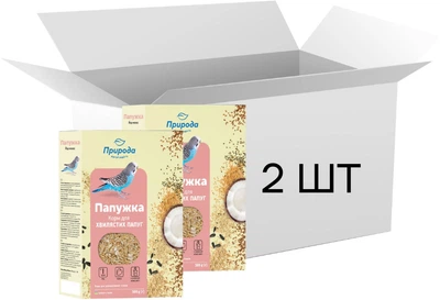 Промо набір упаковка Природа Корм Папужка "Йод+кокос" New 500 г х 2 шт (2700000049075)