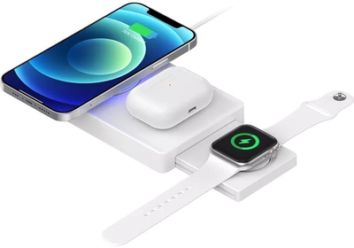 Bezprzewodowa stacja ładowania 4smarts Wireless Charger UltiMag Trident 20W do iPhone, Apple Watch and Apple AirPods White (4252011900626)