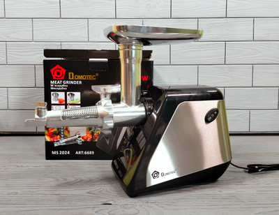 Електрична м'ясорубка Domotec 3000Вт з насадками соковитискач/тертки (MS-2024)