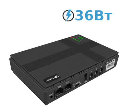 UPS ИБП бесперебойное питание для роутера, терминала GPON/EPON 5/9/12V, 2A, VIA Energy 3.0 DC-1036P 12000mAh