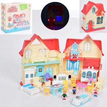 Домик Limo Toy автомобиль, фигурка 3 шт., мебель, муз., свет, бат., кор., 64-32-8 см. WD-933B