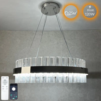 Світильник світлодіодний підвісний LUMINARIA SOFIA 120W R CHROME/CLEAR з пультом ДУ