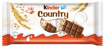 Упаковка молочного шоколаду Kinder Country з молочно-злаковою начинкою 94 г х 24 шт