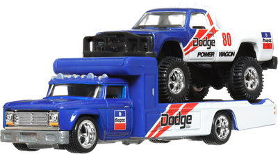 Kolekcjonerski samochodzik Hot Wheels '80 Dodge Macho Power Wagon i transporter Retro Rig z serii Car Culture (194735102310)