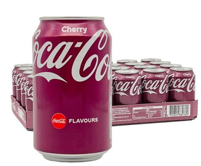 Напій Coca-Cola Cherry 330 мл 24 шт-класична кола з вишневим смаком, упаковка для вечірок і офісу