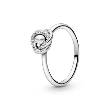 Серебряное кольцо Pandora "Любовный узел" 191040WCP 54.