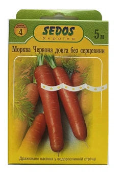 Насіння моркви Червона довга без серцевини на стрічці 5м, Sedos