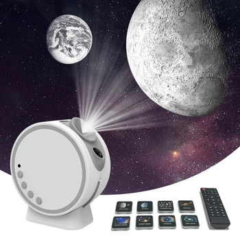 Проектор звездного неба 8 проекций, bluetooth колонка, белый шум 12 звуков EVIO HN-190 (Белый)