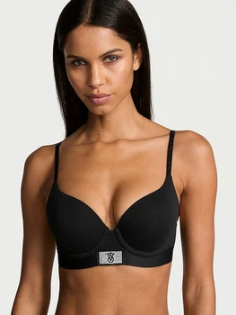Бюстгальтер Victoria's Secret Shine Patch Push-Up Perfect Shape Bra 32В Чорний (26948068)