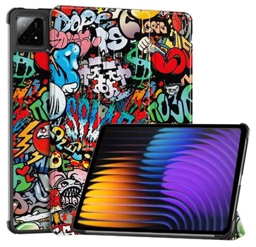 Чехол Crazy Horse на Xiaomi Pad 7S Pro (12.5") / чехол для планшета с функцией подставки / graffiti