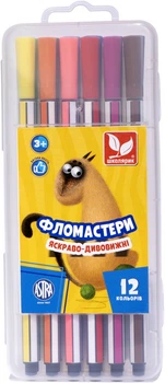 Фломастеры шестигранные и пластиковые коробочки 12 цветов 314115001-UA