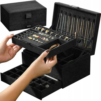 Шкатулка - сундучок органайзер для драгоценностей украшений Soulima Jewelry Box с ключом (22262)