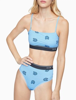 Комплект білизни (топ S + трусики стрінги S) Calvin Klein CK ONE блакитний