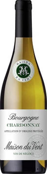 Вино Maison du Vent Bourgogne Chardonnay AOC біле сухе 0.75 л 13% (3760417620044)